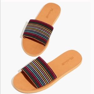 Madewell Maddie Slide Sandal in Rainbow Stripe